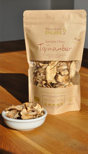 Naturkost Ehlers Gemüse-Chips Topinambur mit Chips in Schale
